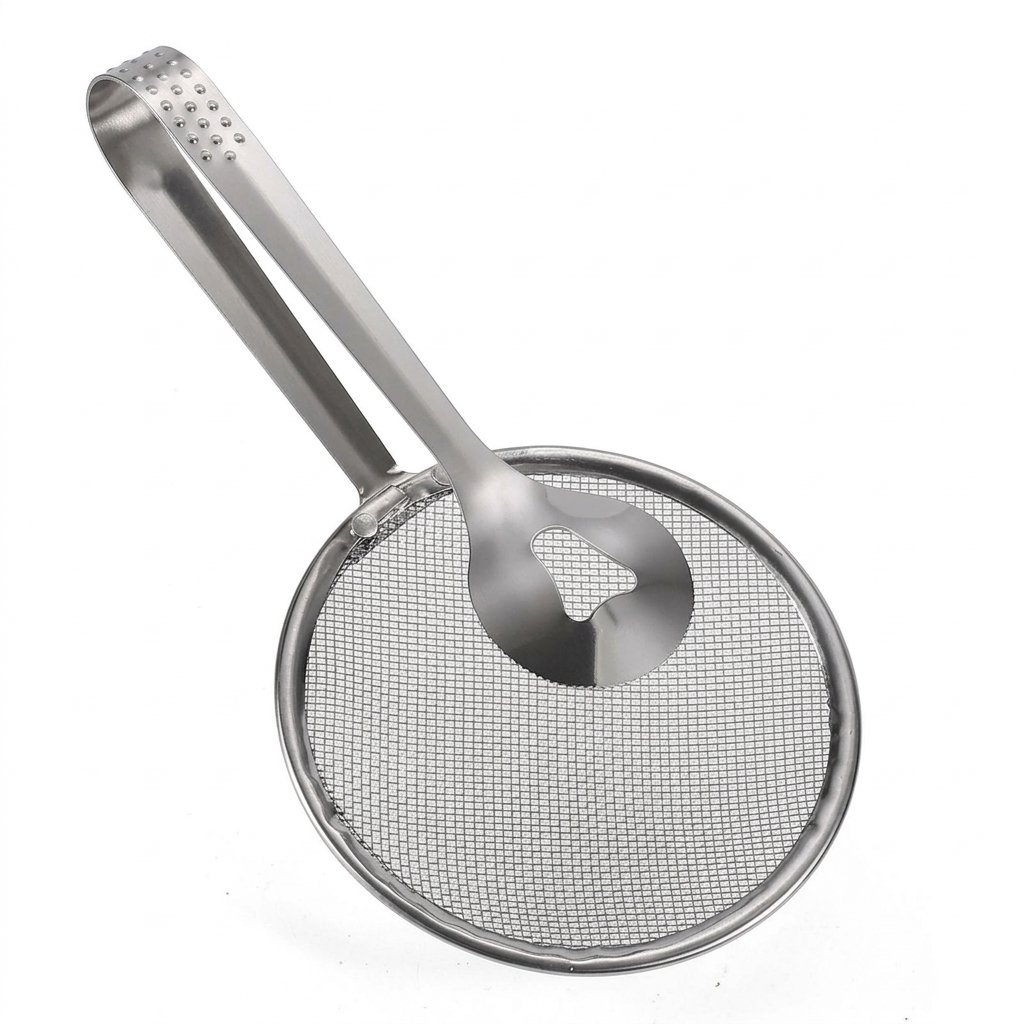 stainless steel kitchen colander filter mesh spoon with oil clip stainless steel kitchen colander filter mesh spoon with oil clip